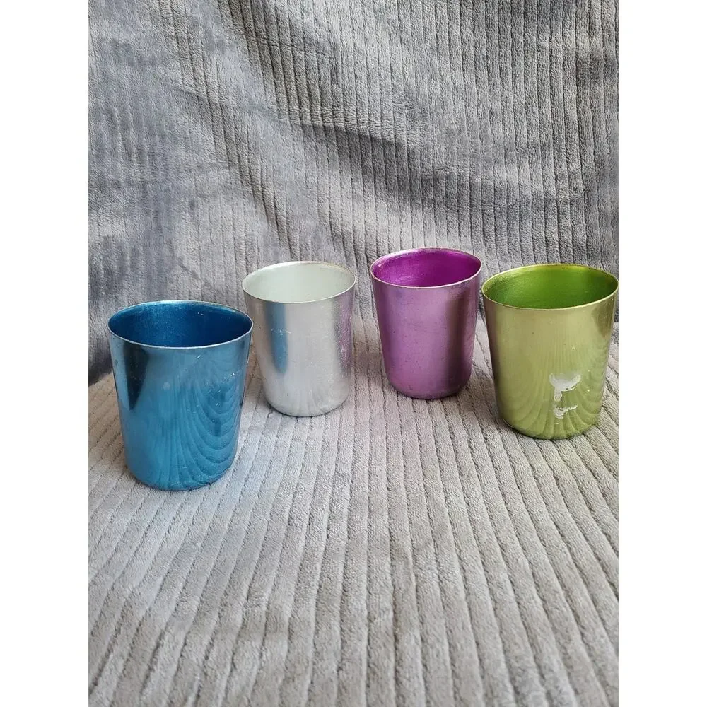 Lot of 9 vintage MCM colorful retro Bascal aluminum metal 3.5